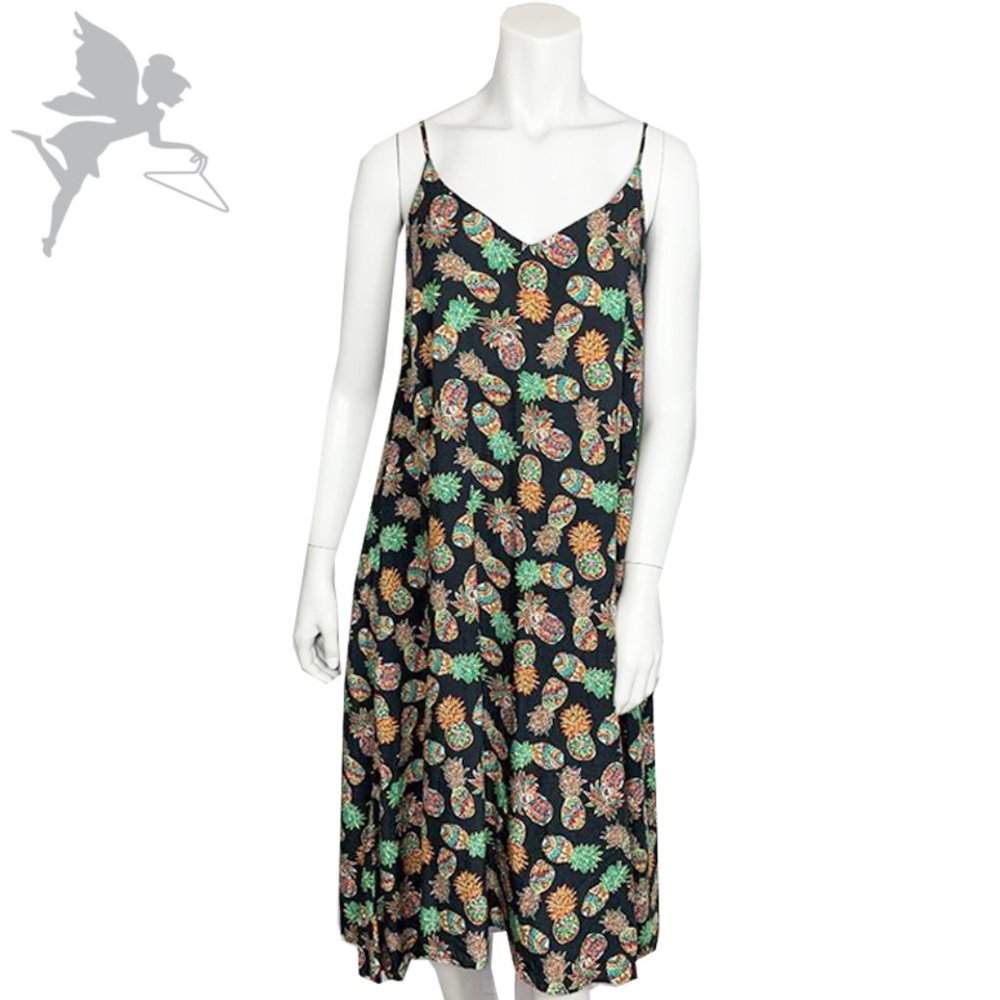 NWT CYNTHIA ROWLEY Pineapple Tiki Slip Dress